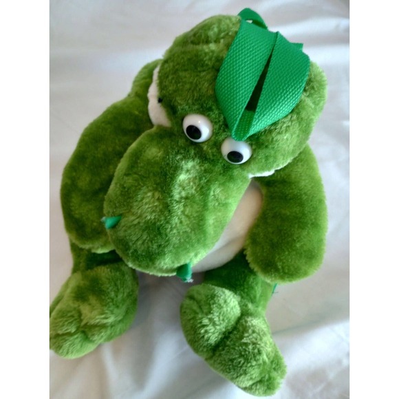 CalPlush Crocodile Alligator Back Pack Adjustable Strap Zippered Compartment - Picture 4 of 11